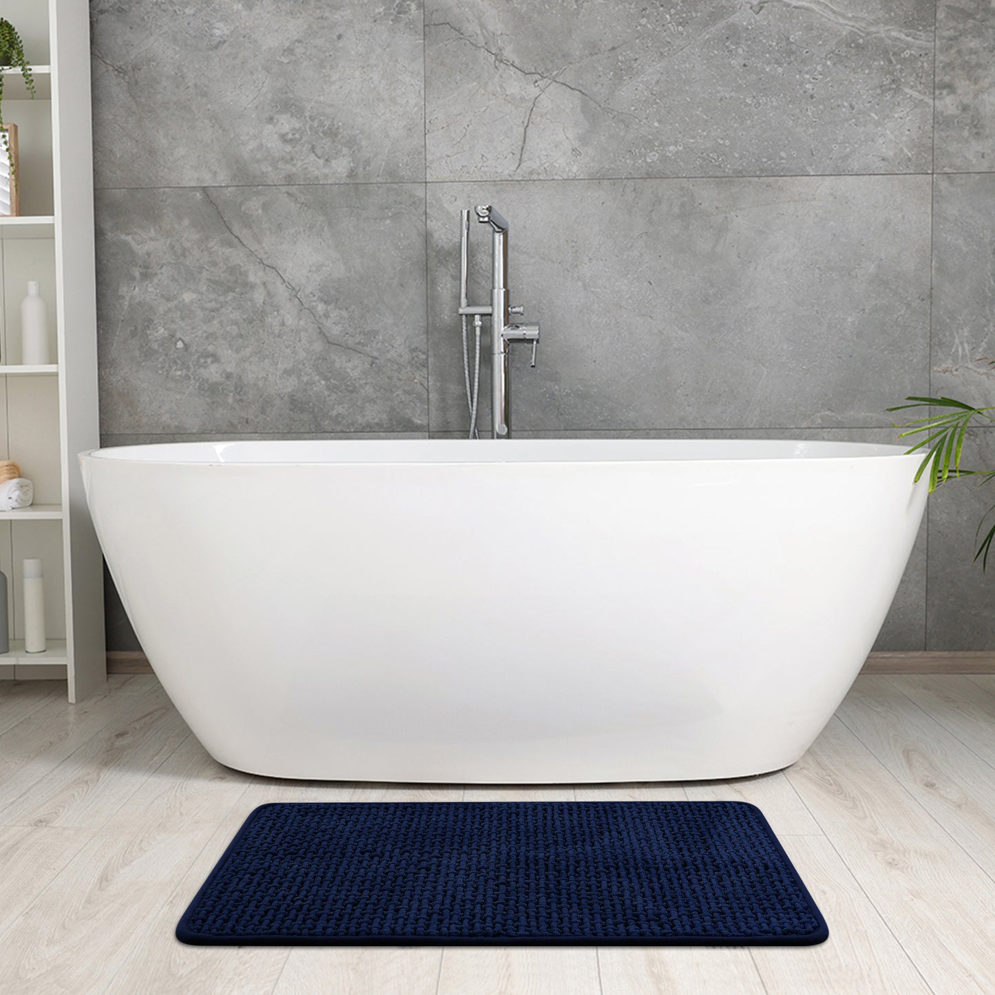 Chenille Bathroom Rugs, Non Slip Bath Mat Carpet for Bathroom Floor and Shower