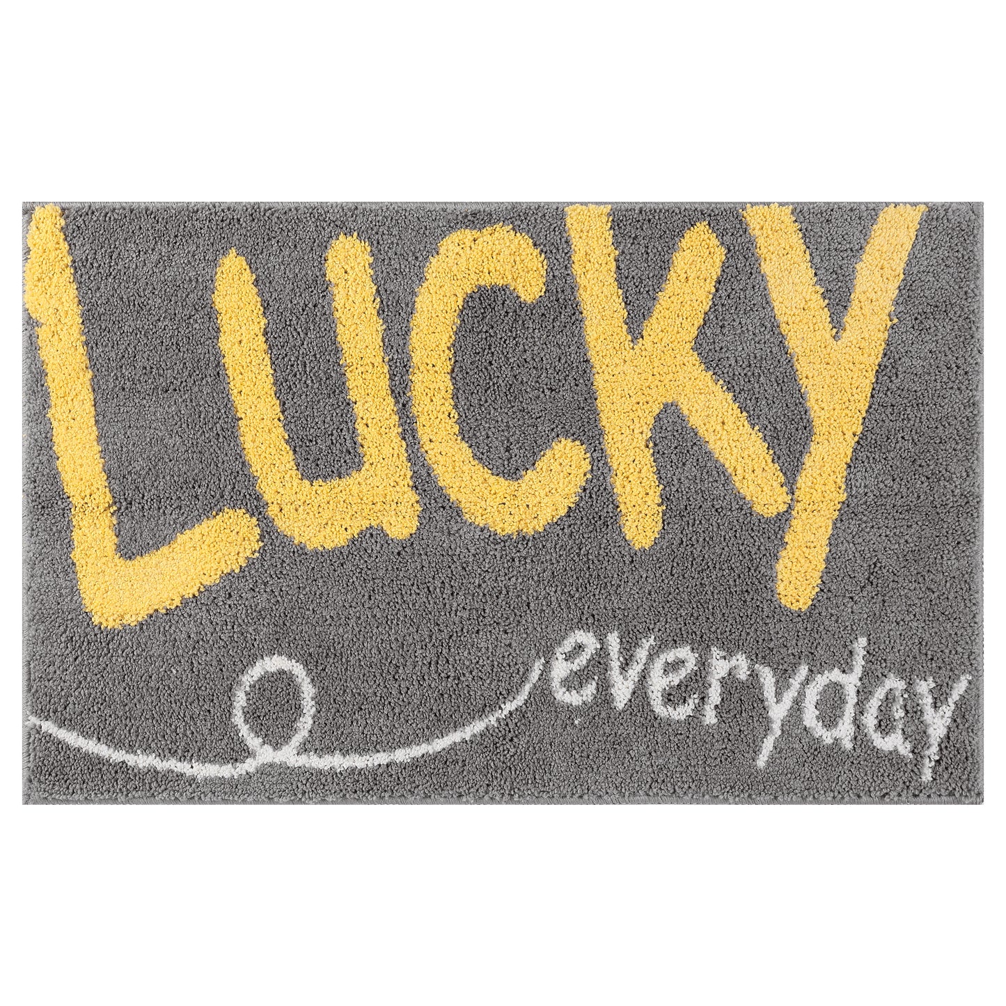 Cute Bath Mat, Stylish Funny Bathroom Rug with Words, Absorbent and Non-Slip