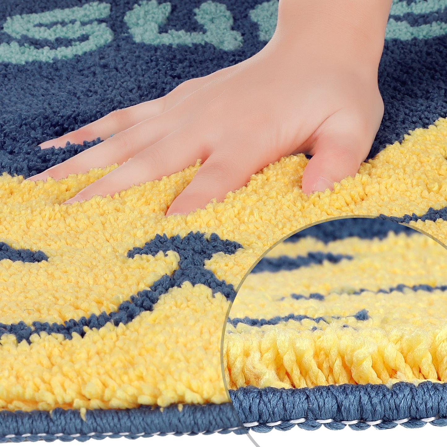 Cute Bath Mat, Stylish Funny Bathroom Rug with Words, Absorbent and Non-Slip