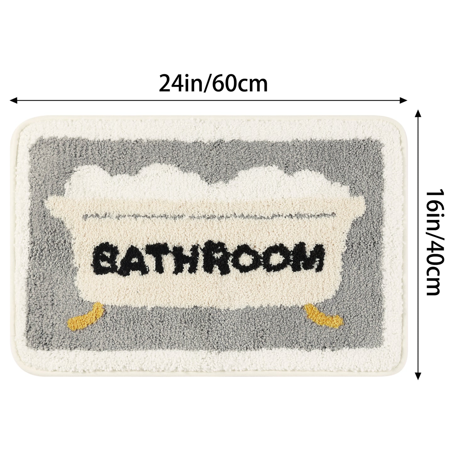 Cute Colorful Bath Mats, Stylish Funny Bathroom Rug with Lovely Words