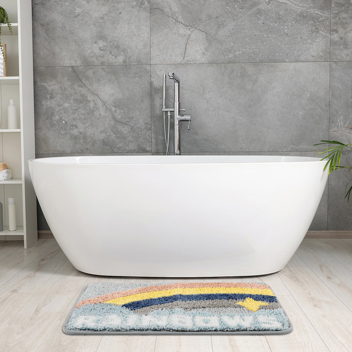Cute Colorful Bath Mats, Stylish Funny Bathroom Rug with Lovely Words