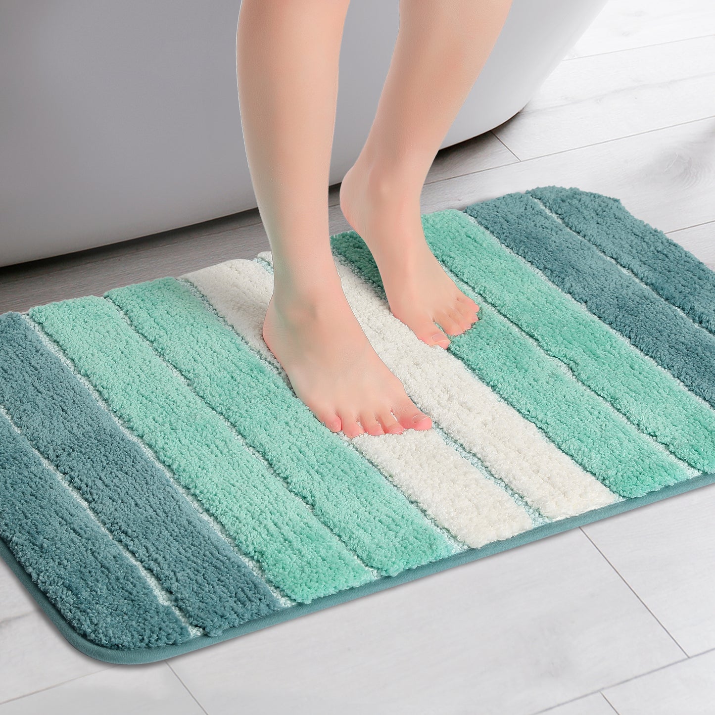 Non Slip Bathroom Rug, Water Absorbent Soft Shaggy Rubber Back Bath Mats for Bathroom