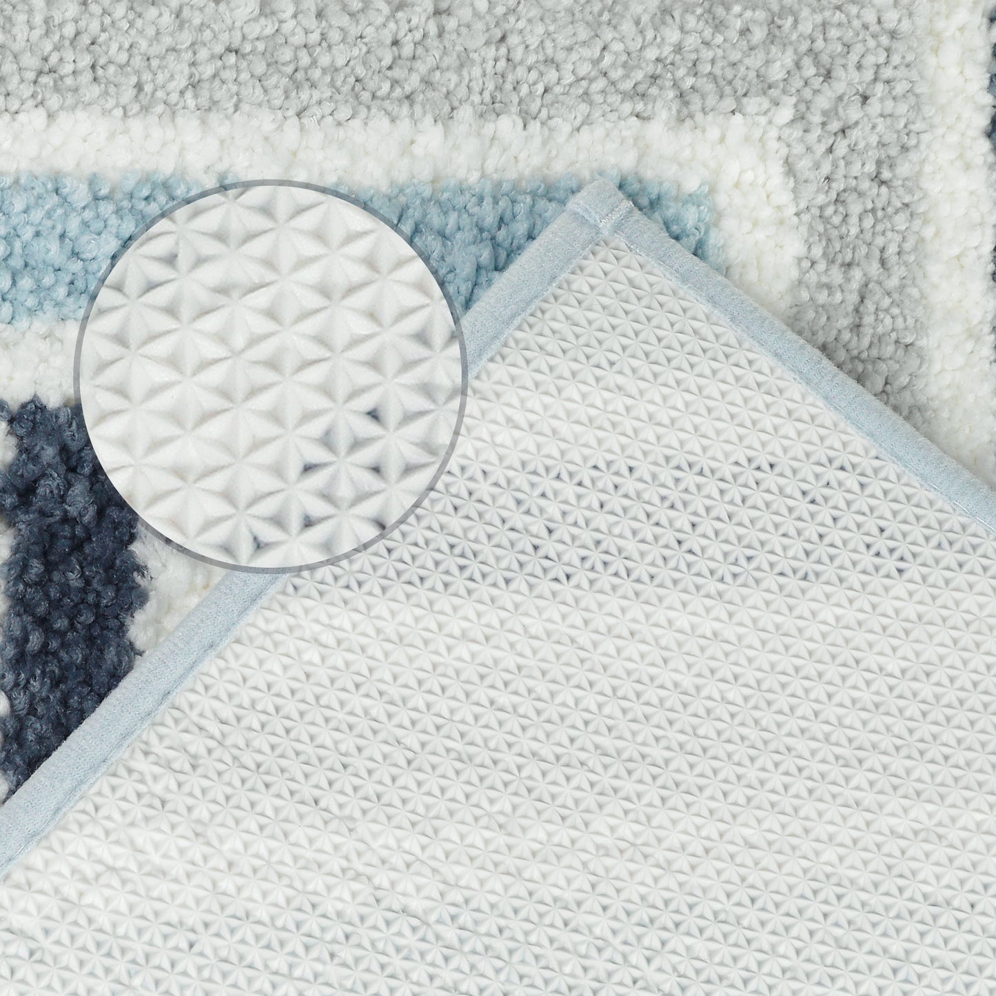 Geometric Pattern Bathroom Rugs Bath Mats, Quick Dry and Non Slip Bath Mats for Bathroom