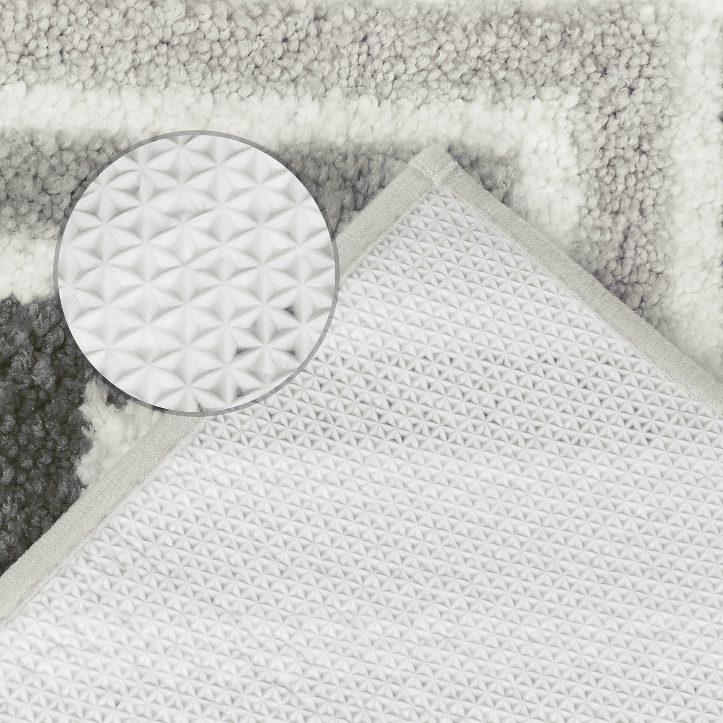 Geometric Pattern Bathroom Rugs Bath Mats, Quick Dry and Non Slip Bath Mats for Bathroom