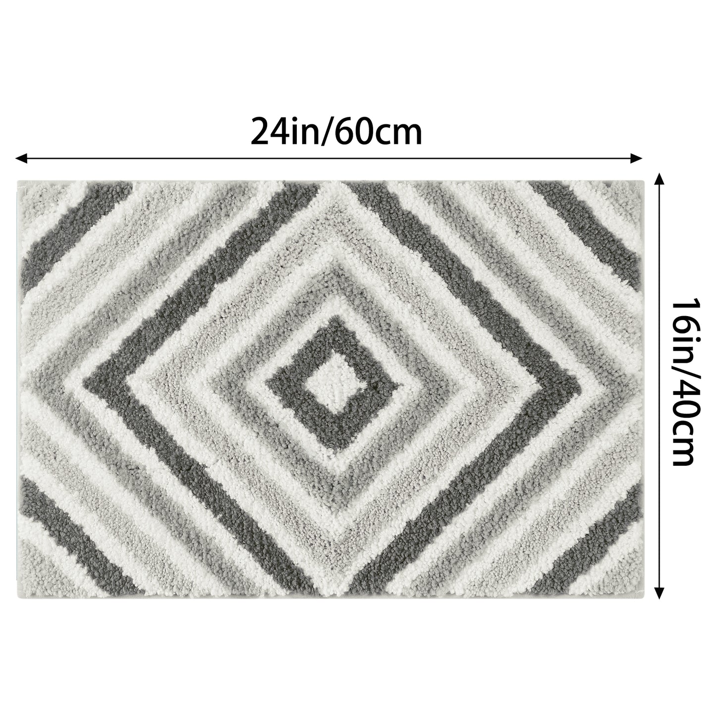 Geometric Pattern Bathroom Rugs Bath Mats, Quick Dry and Non Slip Bath Mats for Bathroom