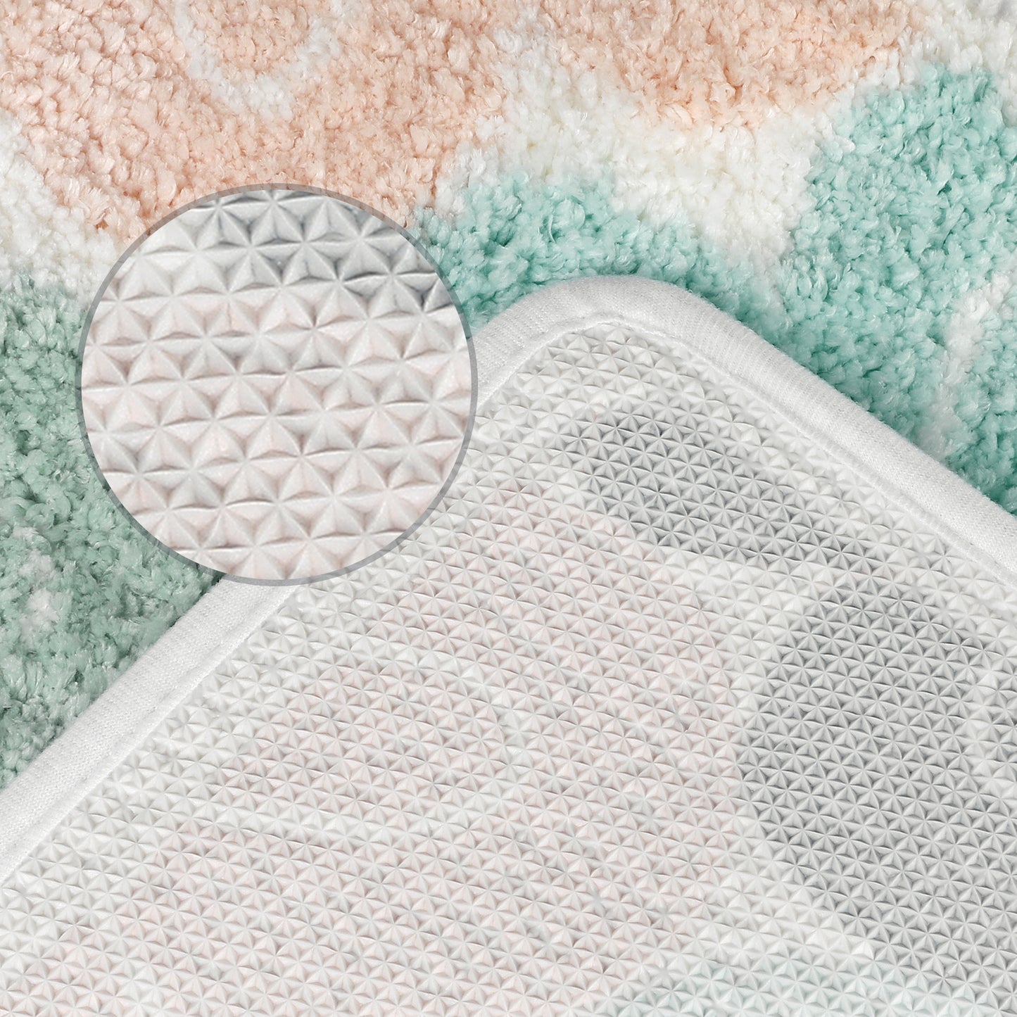 Non Slip Bath Mats for Bathroom Absorbent Fluffy Soft Microfiber Machine Washable Bath Mats