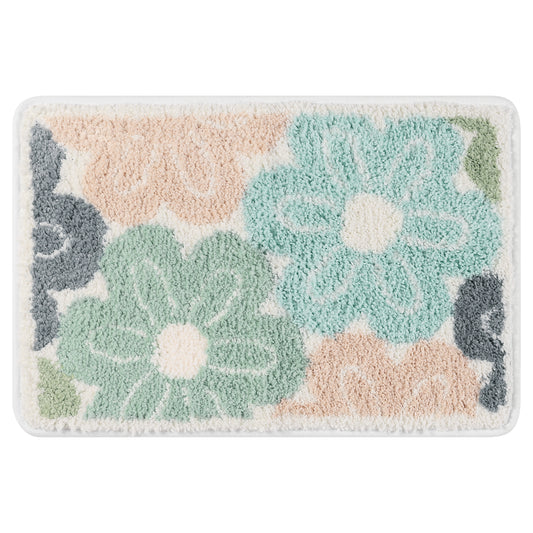 Non Slip Bath Mats for Bathroom Absorbent Fluffy Soft Microfiber Machine Washable Bath Mats