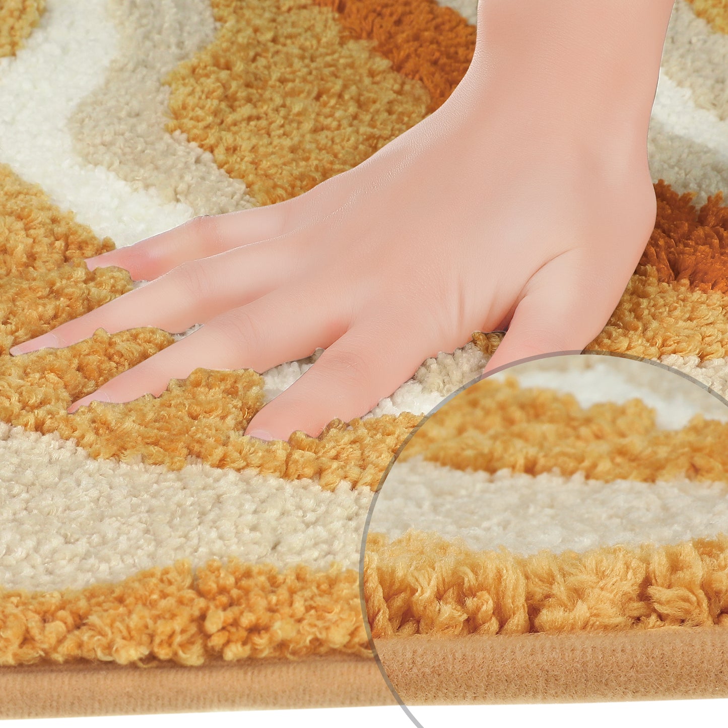 Abstract Bathroom Rug, Soft Non-Slip Thickening, Water Absorption Art Style Quick Dry Bath Mats