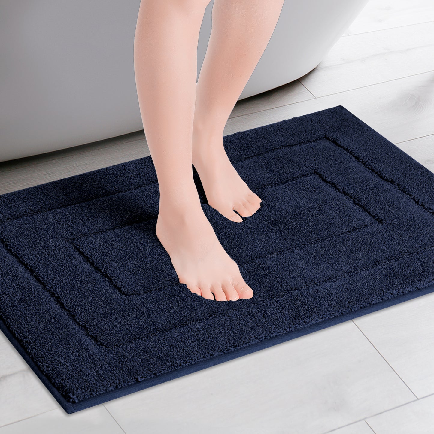 Geometry Bath Mats, Extra Soft Absorbent, Non-Slip Comfortable Solid Color Bath Mats