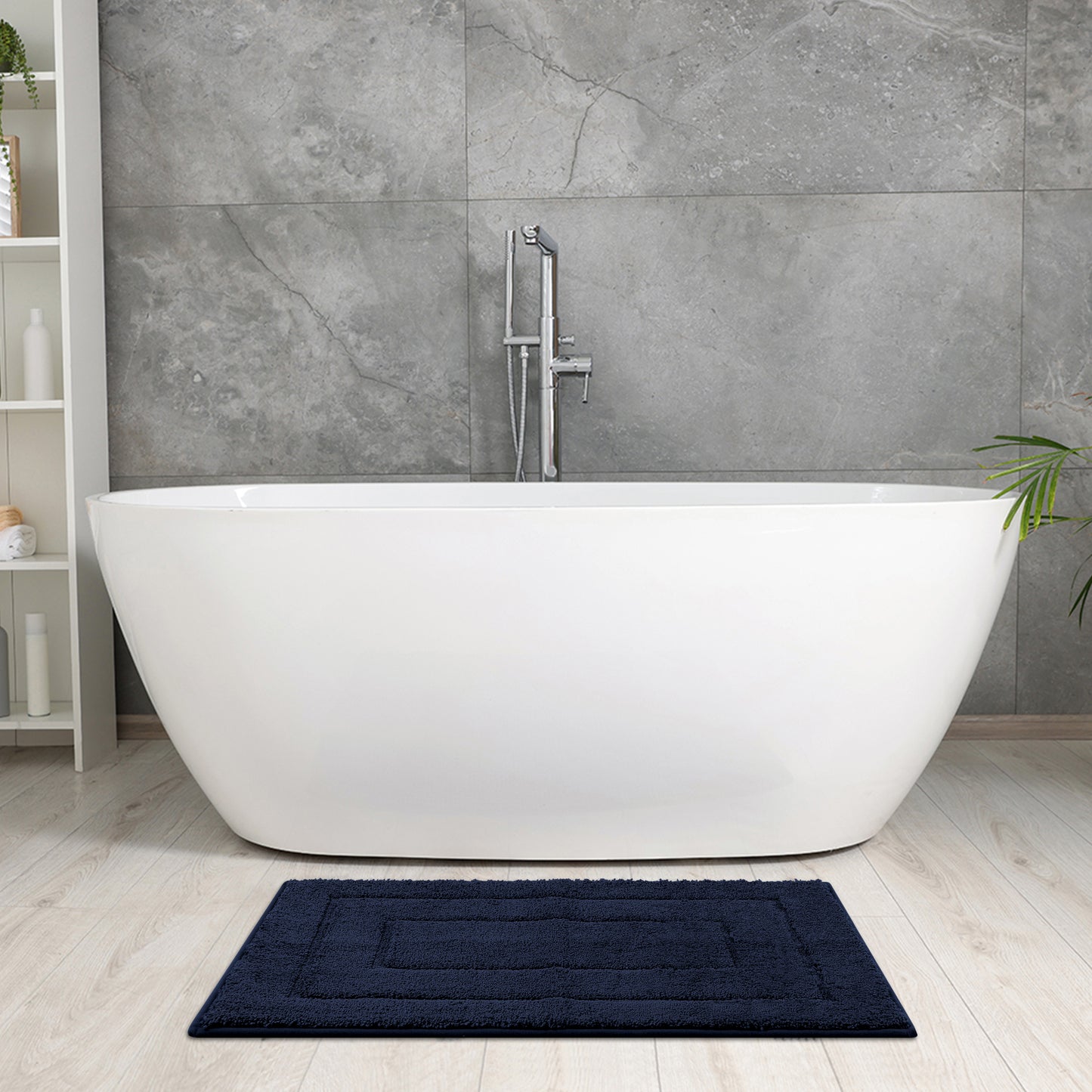Geometry Bath Mats, Extra Soft Absorbent, Non-Slip Comfortable Solid Color Bath Mats