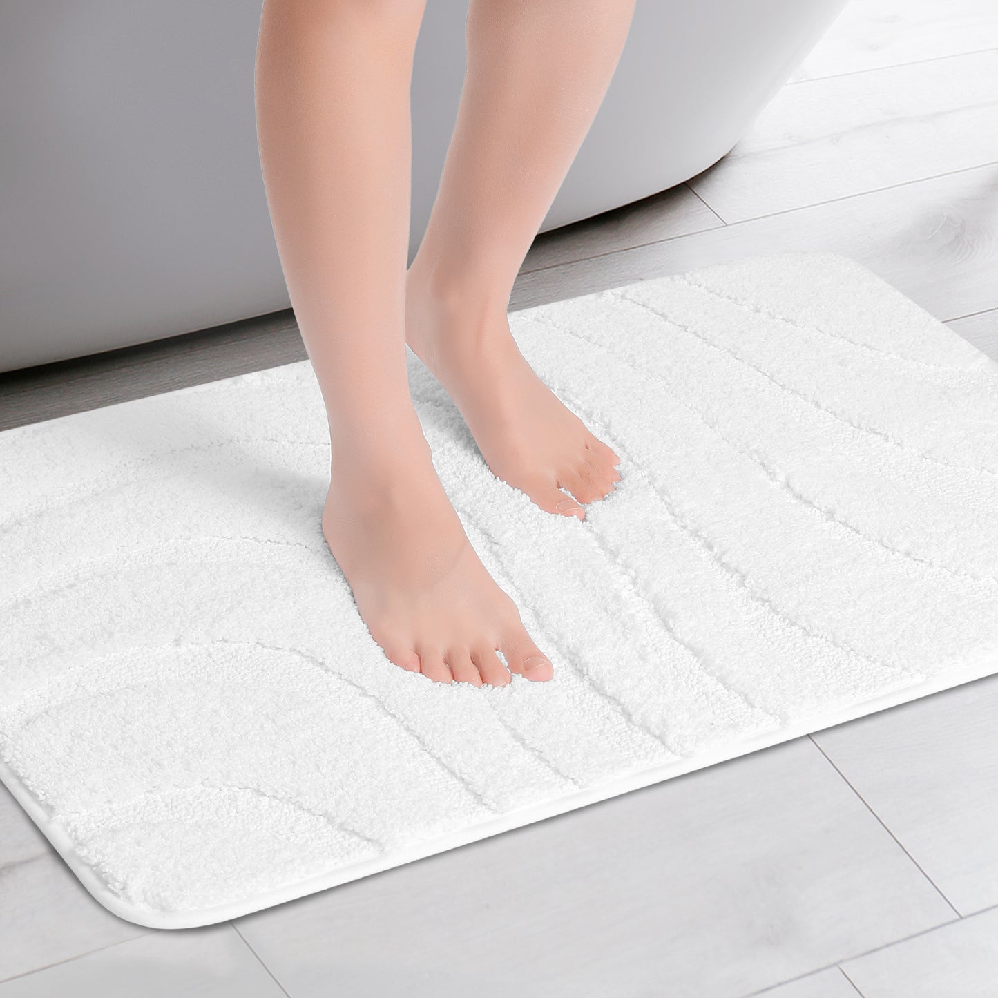 Non Slip Bath Mat, Geometry Bathroom Rug Absorbent Washable Mat Soft Microfiber Bath Mats
