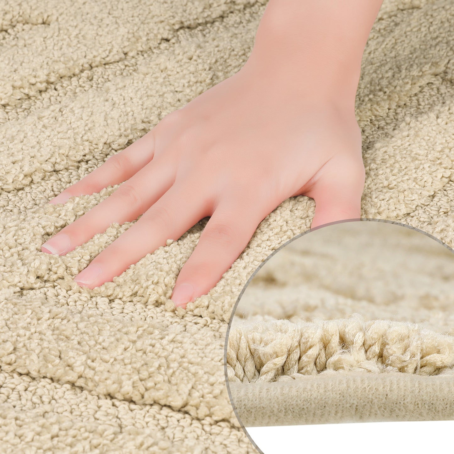 Bathroom Rugs Non Slip Bath Mat Geometric Luxury Soft Microfiber Washable Bath Mats