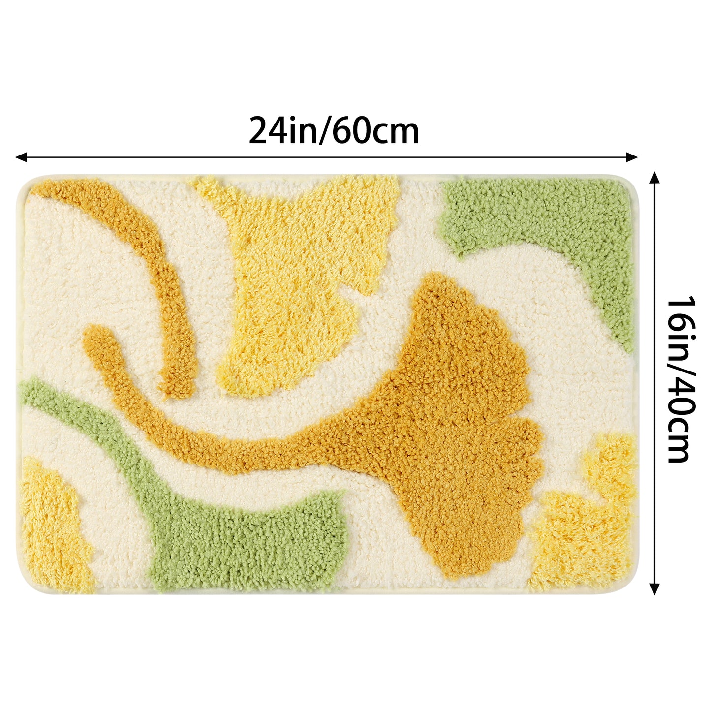 Soft Bath Rugs, Non-Slip Bathroom Rug Botanical Pattern Water Absorbent Thick Shaggy Bath Mats