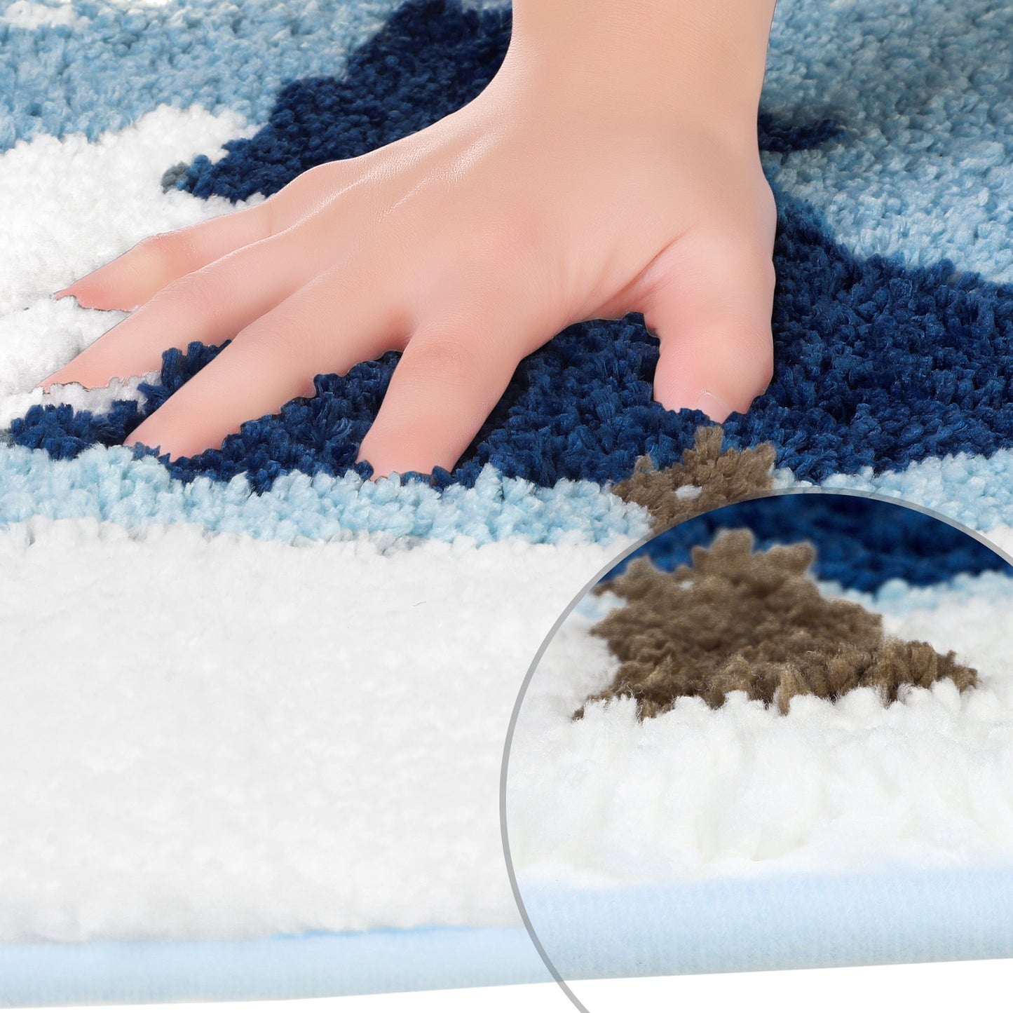 Soft Bath Rugs, Non-Slip Bathroom Rug Botanical Pattern Water Absorbent Thick Shaggy Bath Mats