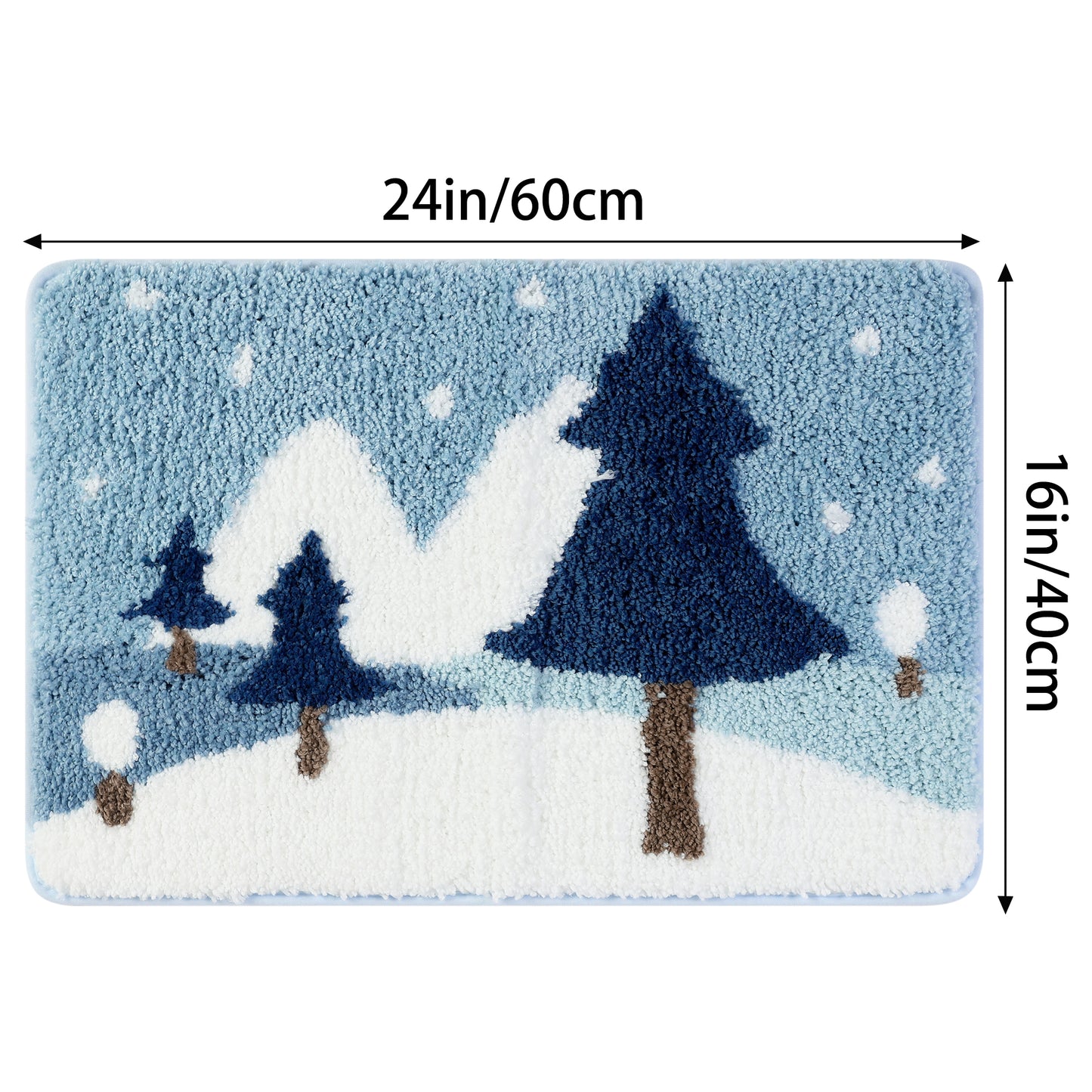 Soft Bath Rugs, Non-Slip Bathroom Rug Botanical Pattern Water Absorbent Thick Shaggy Bath Mats