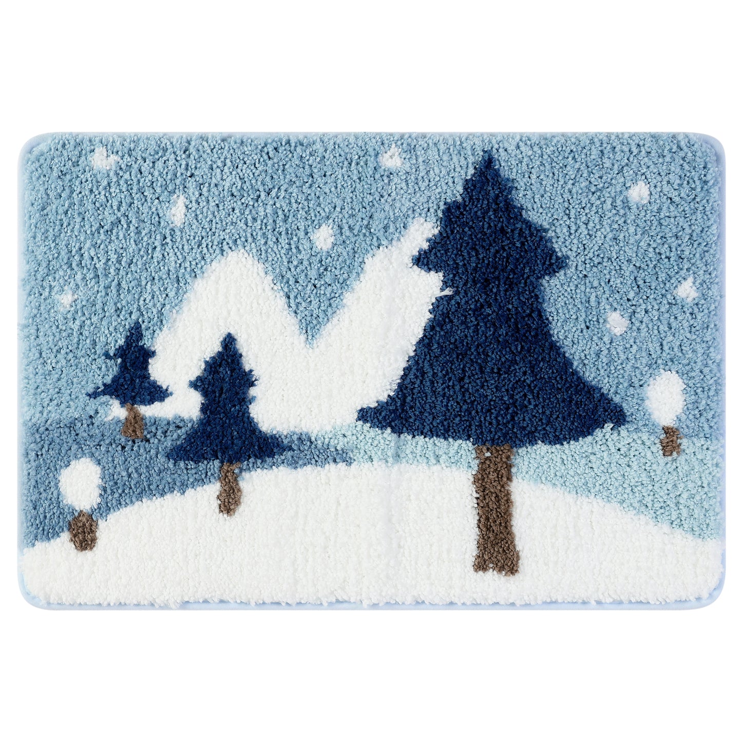 Soft Bath Rugs, Non-Slip Bathroom Rug Botanical Pattern Water Absorbent Thick Shaggy Bath Mats