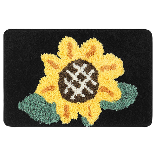 Bathroom Rug, Soft Sunflower Pattern Bath Mat for Bathroom No Slip and Absorbent