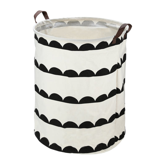 Foldable Cylindrical Laundry Basket for Laundry Room 19.69"x15.75" 60L Black Semicircle