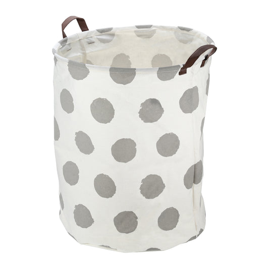 Foldable Cylindrical Laundry Basket for Laundry Room 19.69"x15.75" 60L Gray Polka Dots