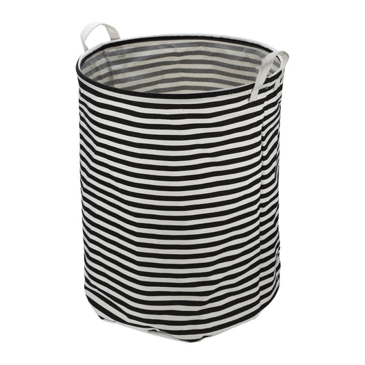 Foldable Cylindrical Laundry Basket for Laundry Room 19.69"x15.75" 60L Black Stripe