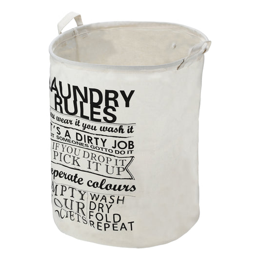 Foldable Cylindrical Laundry Basket for Laundry Room 19.69"x15.75" 60L Black