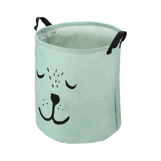 Foldable Cylindrical Laundry Basket for Laundry Room 15.75"x13.78" 40L Green