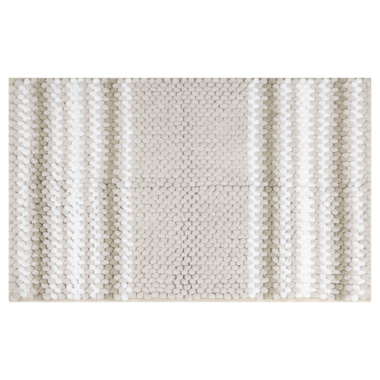 Striped Bathroom Rugs, Extra Soft and Absorbent Fluffy Chenille Bath Mats