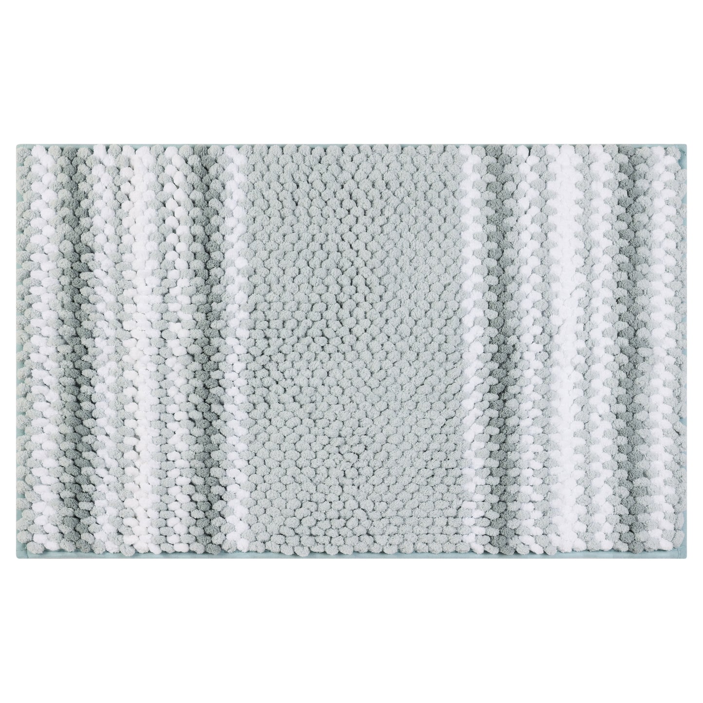Striped Bathroom Rugs, Extra Soft and Absorbent Fluffy Chenille Bath Mats