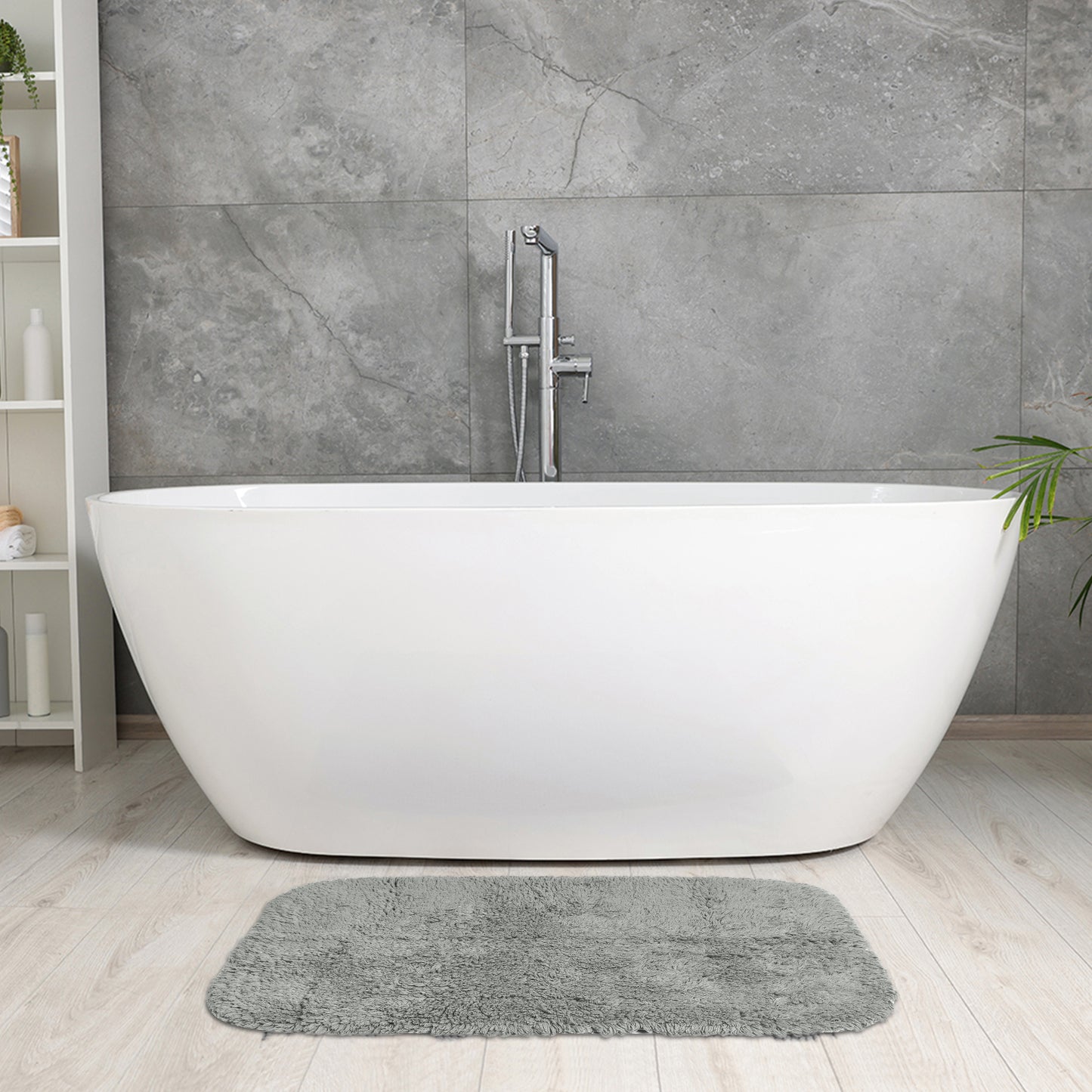 100% Cotton Mat Rug, Plush Water Absorbent Luxury Rectangular for Bathroom Vanity