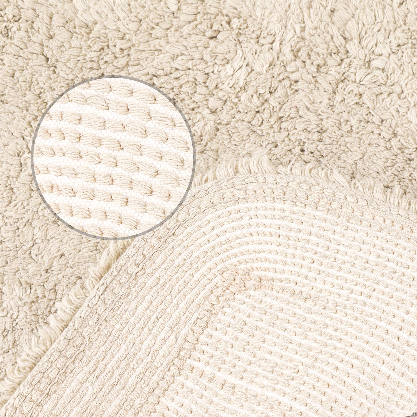 100% Cotton Mat Rug, Plush Water Absorbent Luxury Rectangular for Bathroom Vanity