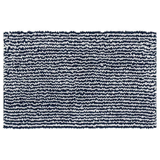 Chenille Striped Bathroom Rugs, Extra Thick and Absorbent Non-Slip Soft Plush Shaggy Bath Mats