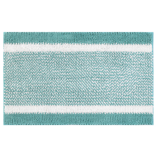 Chenille Striped Bathroom Rug Mat, Non-Slip Soft Plush Shaggy Bath Carpet, Machine Washable