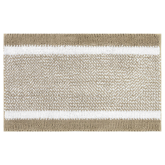 Chenille Striped Bathroom Rug Mat, Non-Slip Soft Plush Shaggy Bath Carpet, Machine Washable