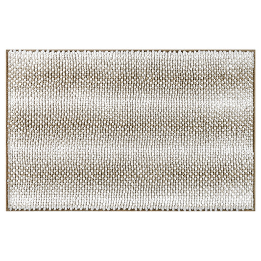 Chenille Bathroom Rug, Soft and Absorbent Non-Slip Striped Rug Luxury Plush Shaggy Bath Mats