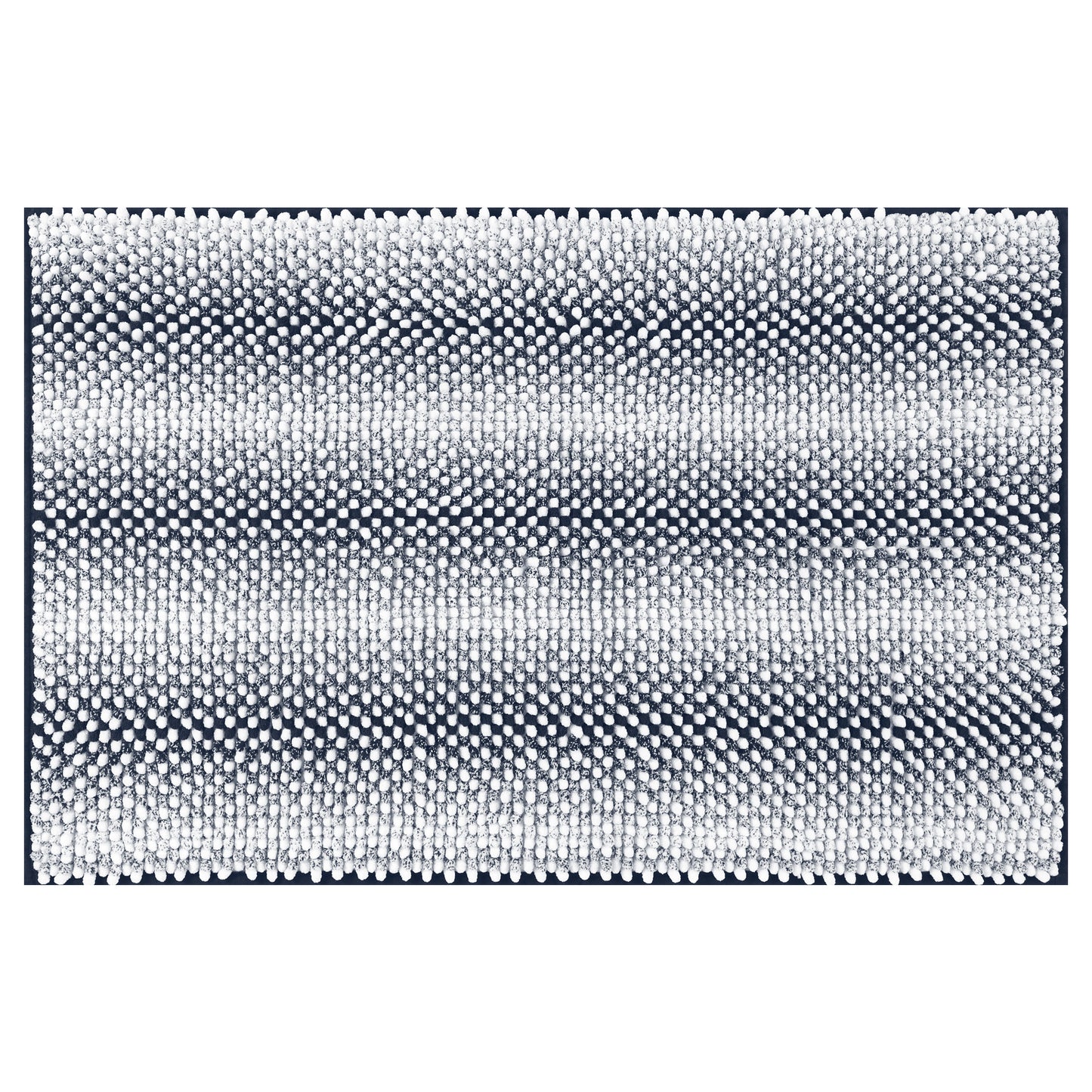 Chenille Bathroom Rug, Soft and Absorbent Non-Slip Striped Rug Luxury Plush Shaggy Bath Mats