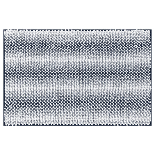 Chenille Bathroom Rug, Soft and Absorbent Non-Slip Striped Rug Luxury Plush Shaggy Bath Mats