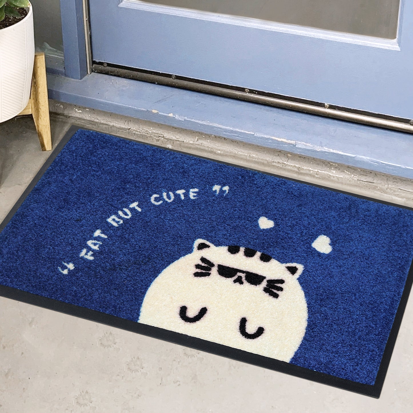 Front Door Mat Outside Entrance, Natural Rubber Mat, Cute Cartoon Pattern Door Mats