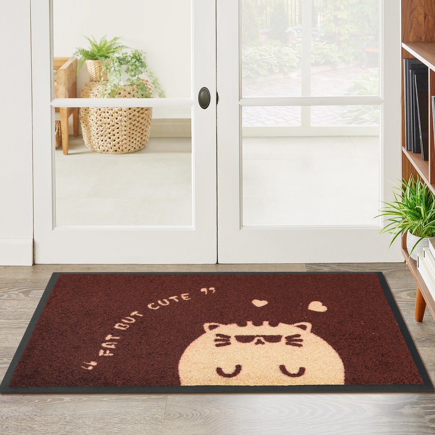 Front Door Mat Outside Entrance, Natural Rubber Mat, Cute Cartoon Pattern Door Mats