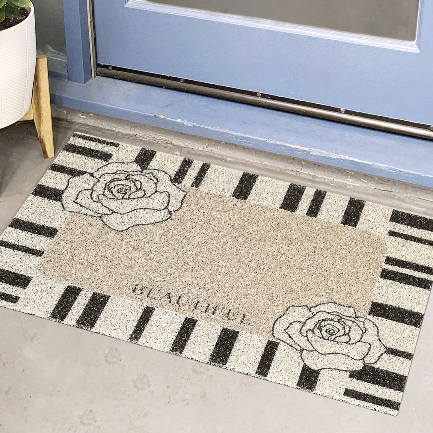Geometric Modern Outdoor Door Mat, Entry Mat Resist Dirt Non-Slip Washable Thin Door Mats