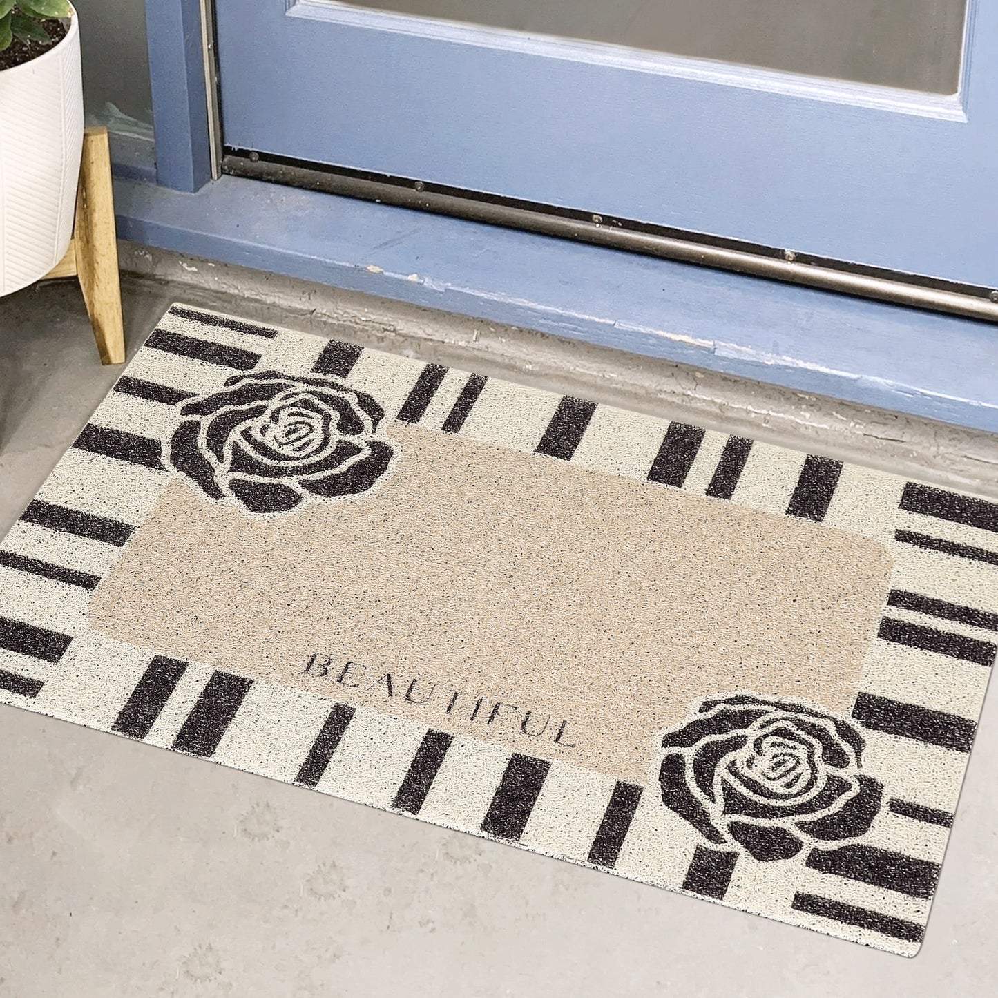 Geometric Modern Outdoor Door Mat, Entry Mat Resist Dirt Non-Slip Washable Thin Door Mats