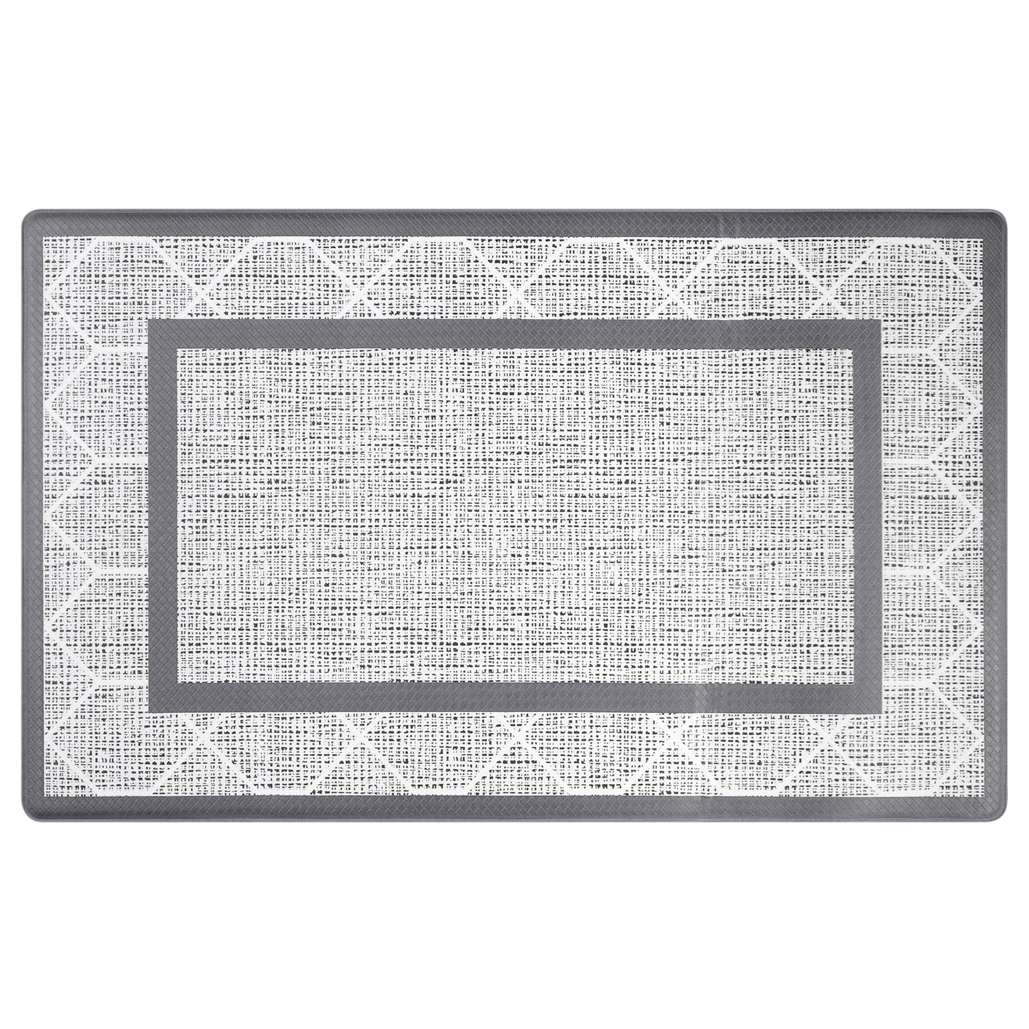 Geometry PVC Kitchen Mats, Waterproof Non-slip Washable and Oil Resistant Leather Kitchen Floor Mats
