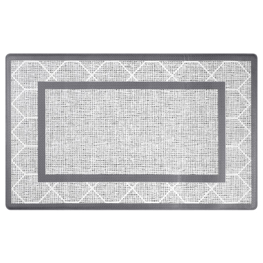 Geometry PVC Kitchen Mats, Waterproof Non-slip Washable and Oil Resistant Leather Kitchen Floor Mats