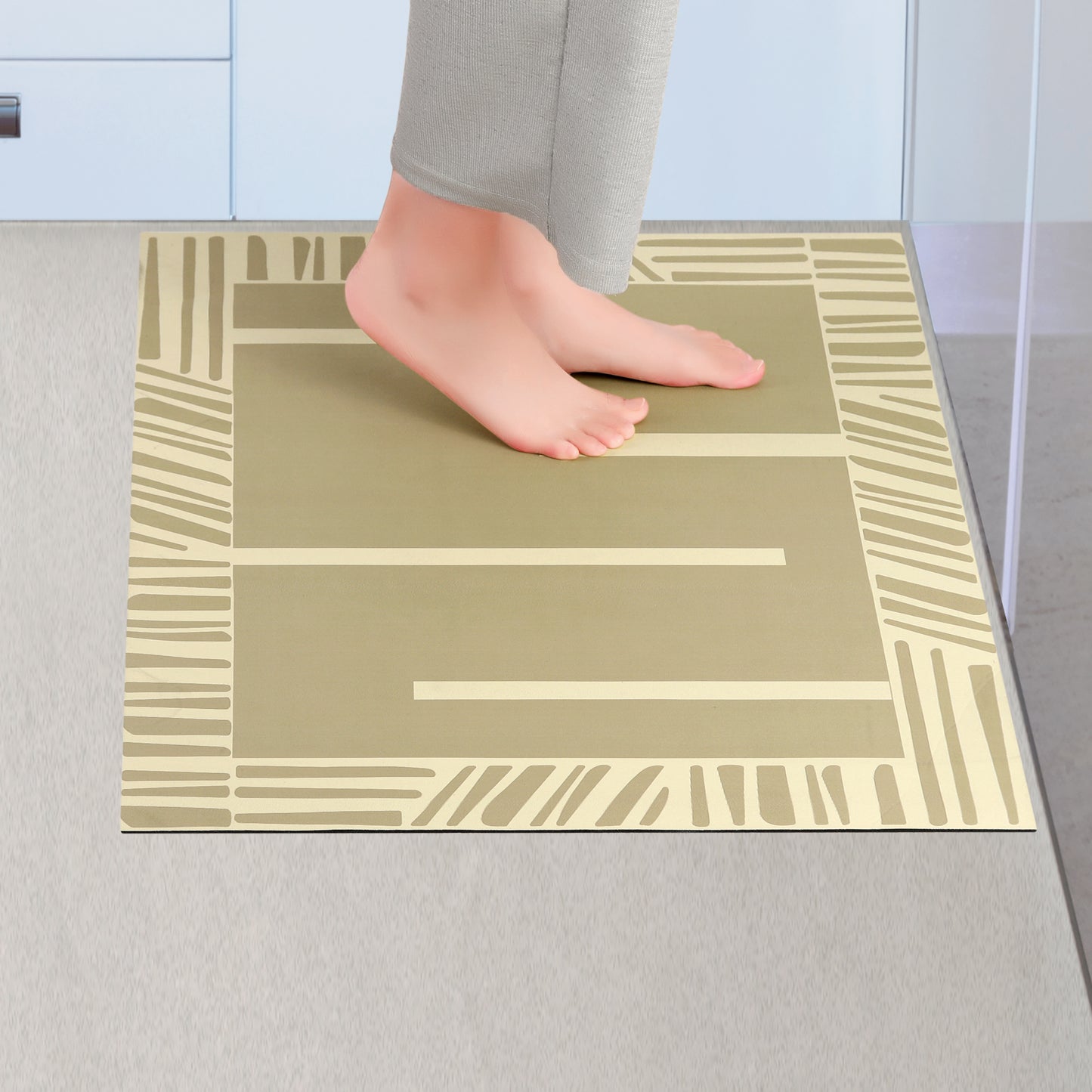 Abstract Geometric Pattern Kitchen Mats, Soft Floor Mats for Bathroom and Living Room