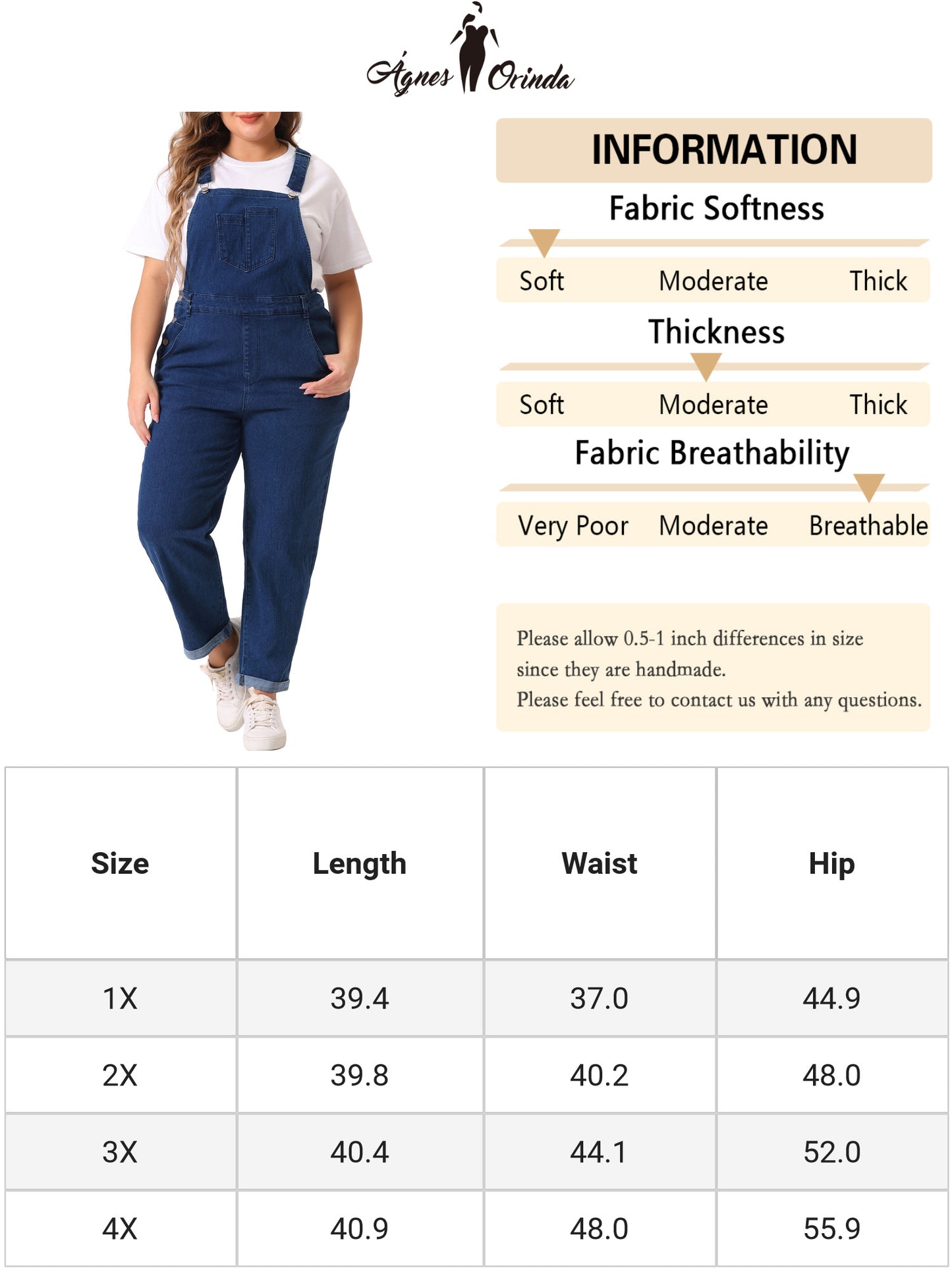 Women's Plus Size Casual Stretch Adjustable Denim Bib Overalls Jeans Pants Jumpsuit