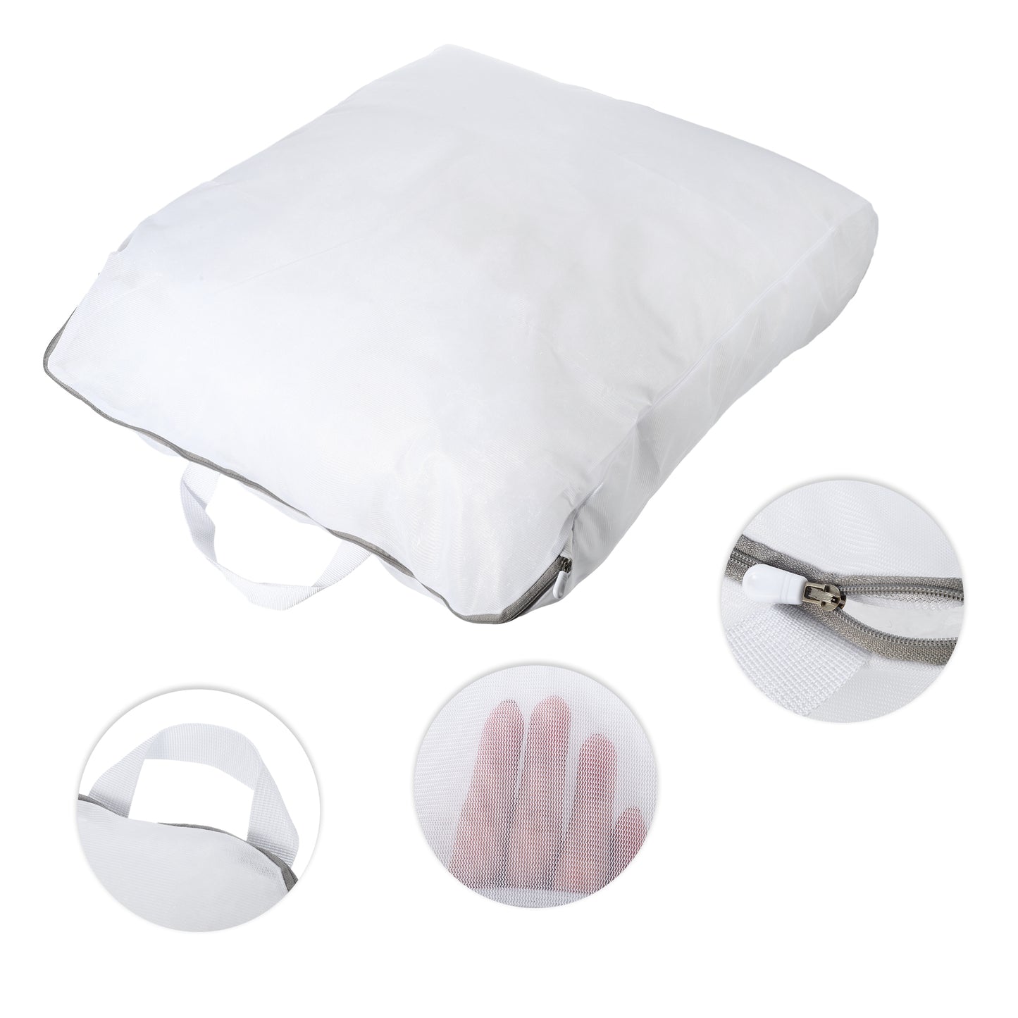 Portable Laundry Bag for Laundry Room 19.69"x3.94"x23.62" White Gray