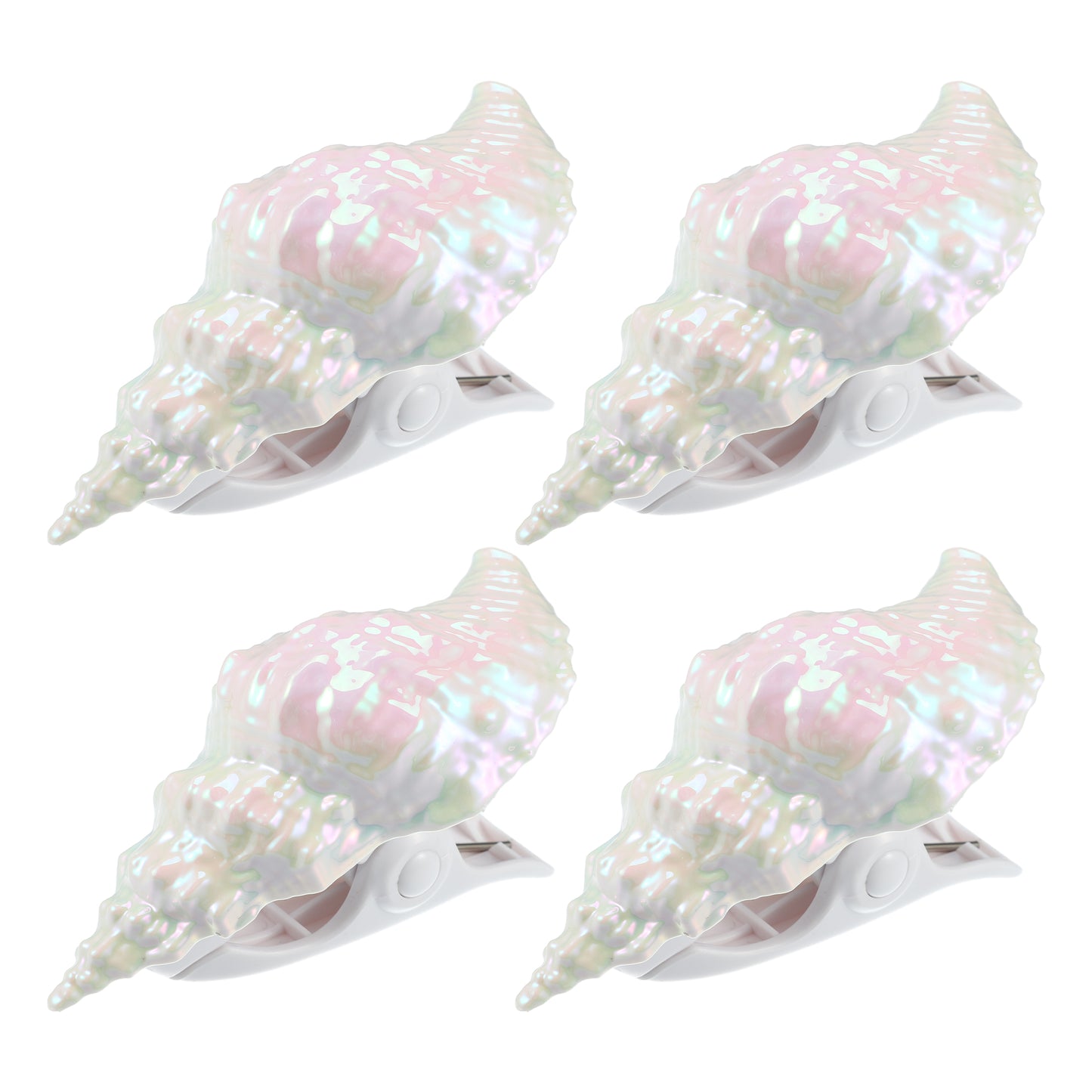 Conch ABS Metal Clothespins for Clothes 4.65"x3.15"x2.20" 4 Pcs White
