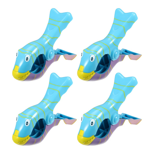 Clownfish ABS Metal Clothespins for Clothes 4.53"x3.39"x1.50" 4 Pcs Blue Purple