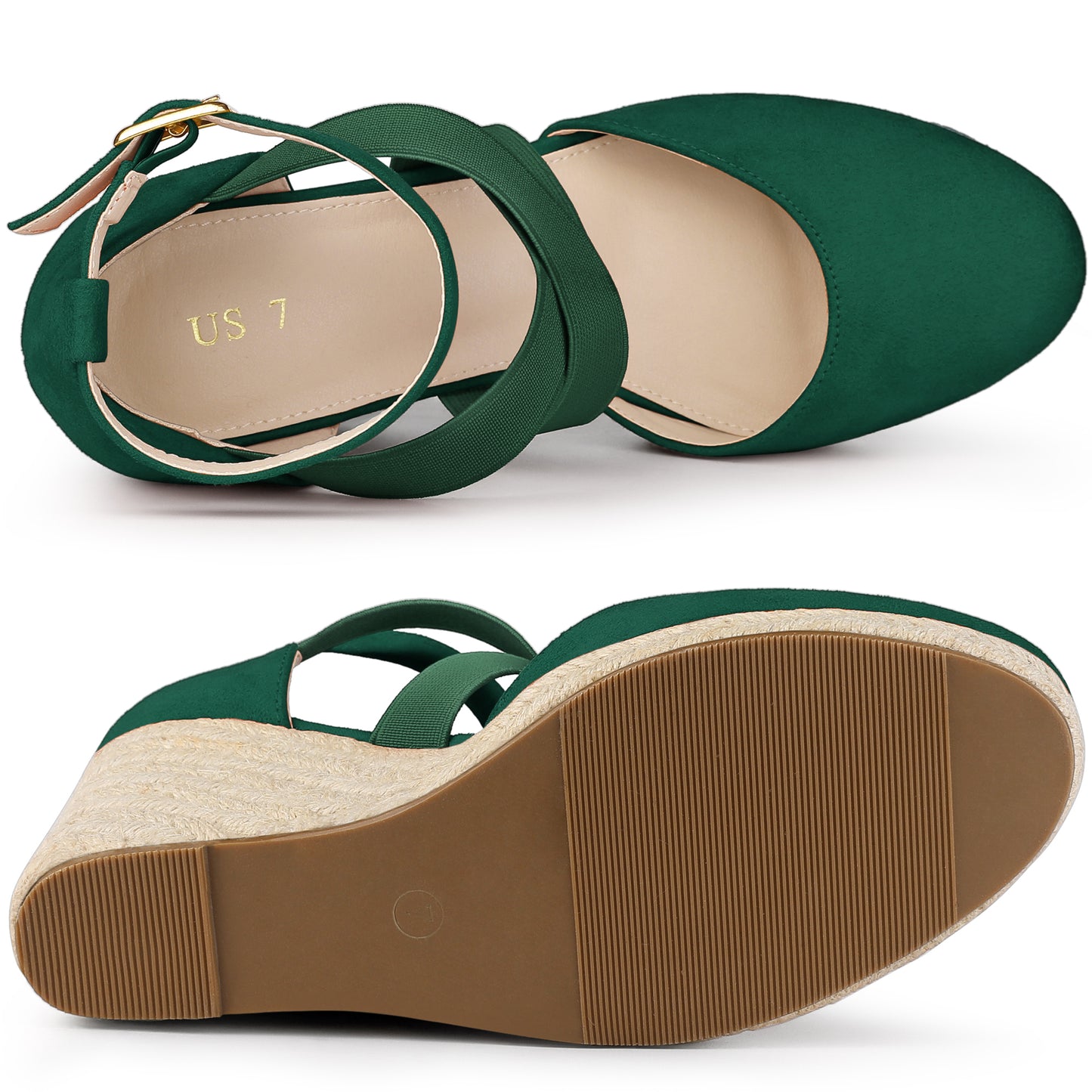 Women's Espadrilles Closed Toe Wedges Heels Sandals