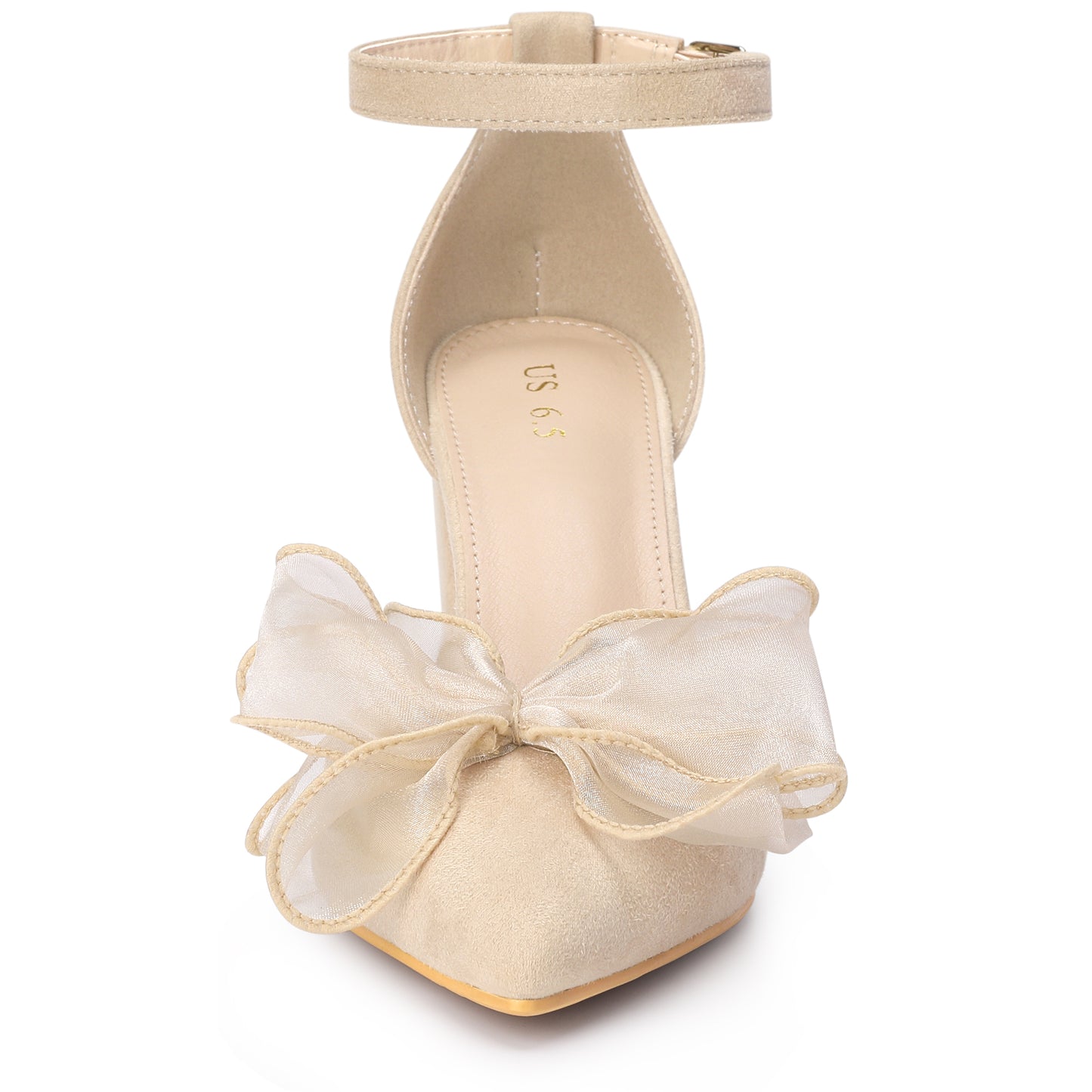 Women's Bow Heels Closed Toe Chunky Heel Pumps Sandals