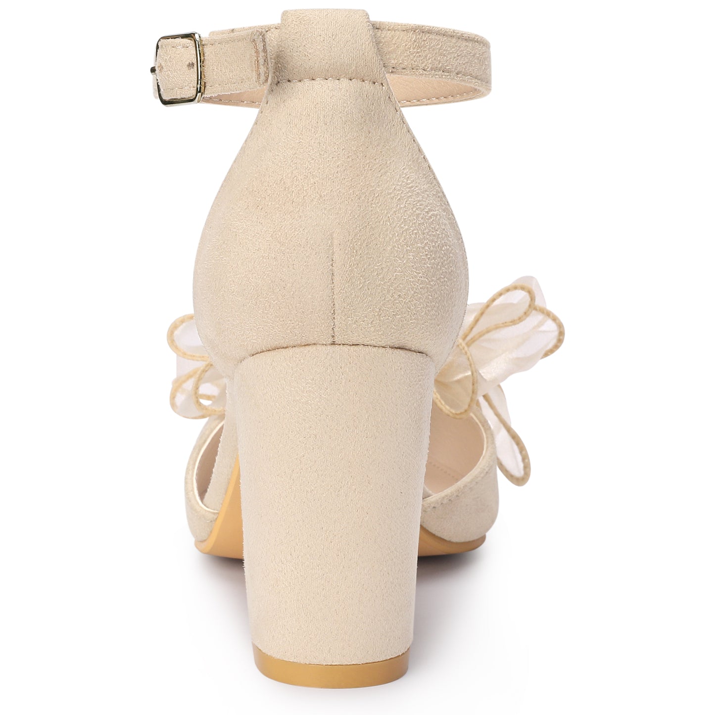 Women's Bow Heels Closed Toe Chunky Heel Pumps Sandals